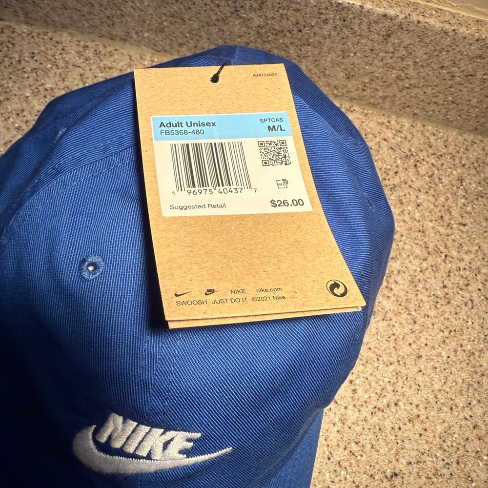 Nike Club Cap Adjustable Strap Hat Royal Blue Size M/L Adult - Picture 4 of 5